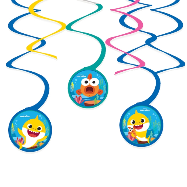 Colgantes decorativos de Baby Shark - 6 unidades