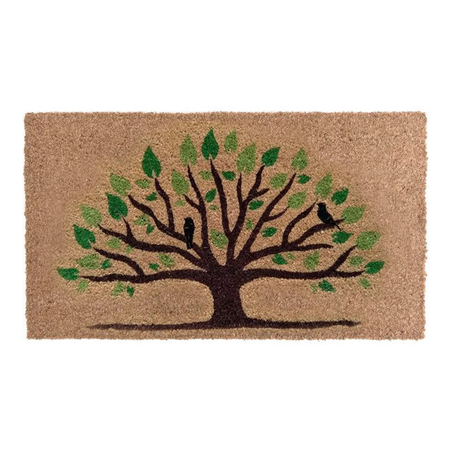 Felpudo árbol con hojas