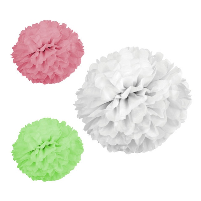 Colgante forma pompón redondo de 42 cm - 2 unidades