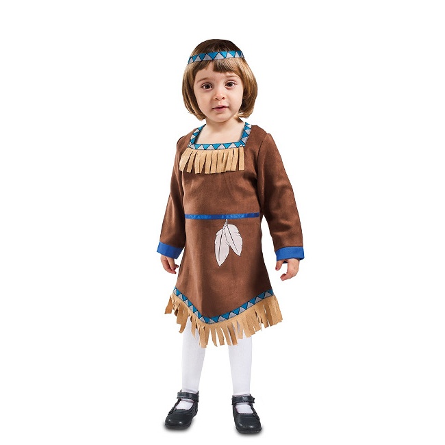 Disfraz de indio marrón para bebé niña