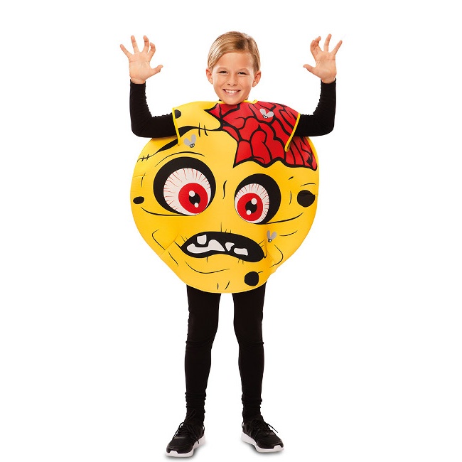 Disfraz de emoticono zombie amarillo infantil