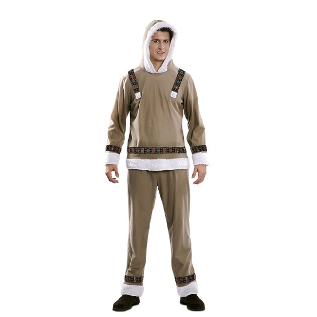 Disfraz de esquimal con capucha para hombre