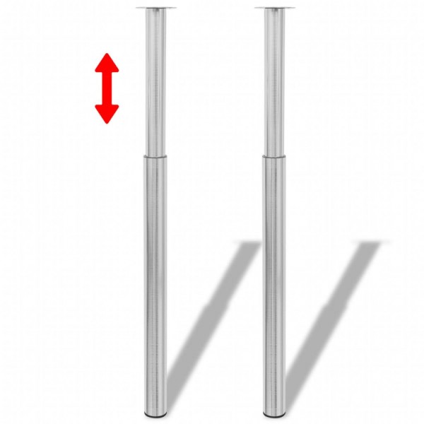 2 Patas Telescópicas para Mesa 710mm-1100mm (Color Níquel Pulido)