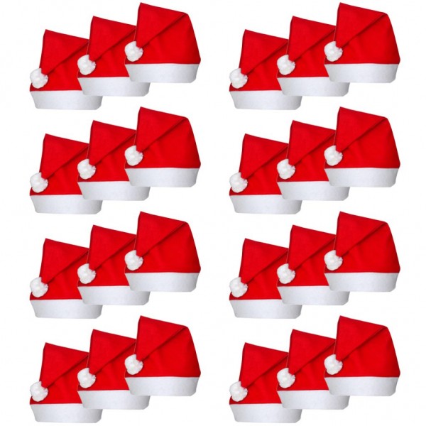 24 Gorros Papá Noel para Navidad