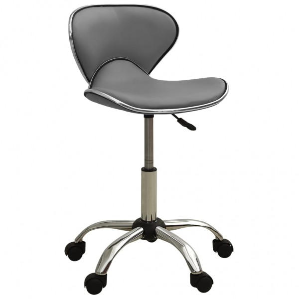 323678  Salon Spa Stool Grey Faux Leather