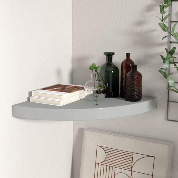 323922  Floating Corner Shelf Grey 35x35x3.8 cm MDF