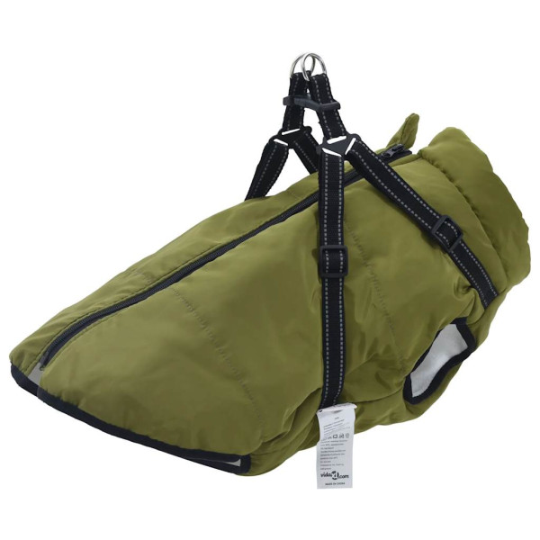 Abrigo perro arnés impermeable reflectante 5XL verde militar
