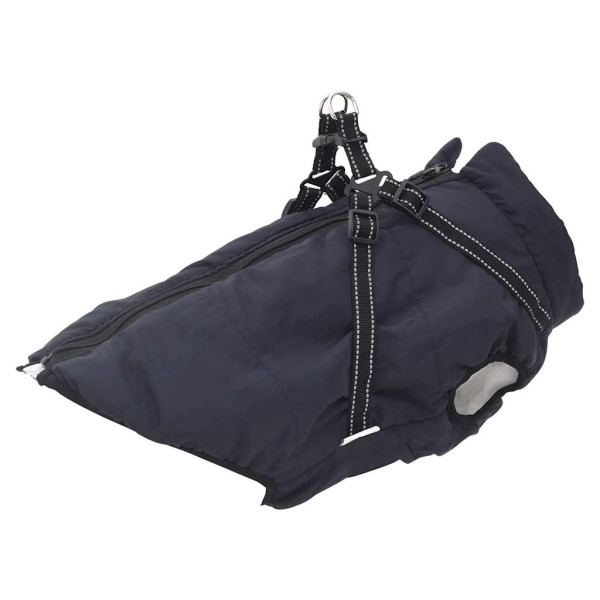 Abrigo perro con arnés impermeable reflectante 6XL azul marino
