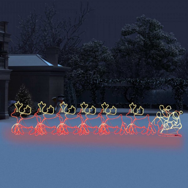 Adorno luces de Navidad 6 renos y trineo XXL 2160 LEDs 7 m