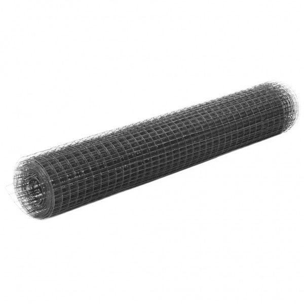 Alambrada de gallinero acero con recubrimiento PVC gris 10x1 m