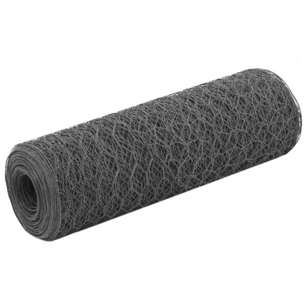 Alambrada de gallinero acero revestimiento PVC gris 25x0.5 m