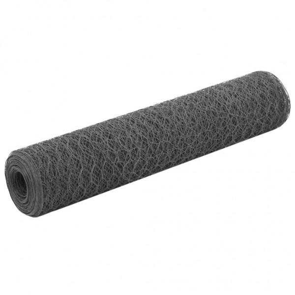 Alambrada de gallinero acero revestimiento PVC gris 25x0.75 m