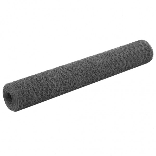 Alambrada de gallinero acero revestimiento PVC gris 25x1 m