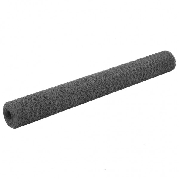 Alambrada de gallinero acero revestimiento PVC gris 25x1.2 m