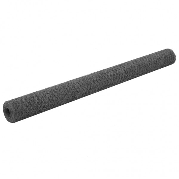 Alambrada de gallinero acero revestimiento PVC gris 25x1.5 m