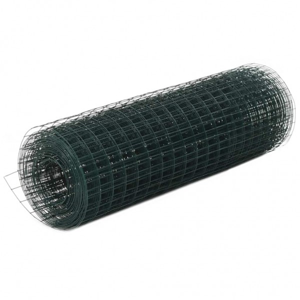 Alambrada de gallinero acero revestimiento PVC verde 25x0.5 m