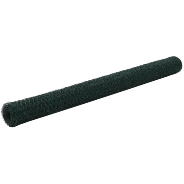Alambrada de gallinero acero revestimiento PVC verde 25x1.5 m
