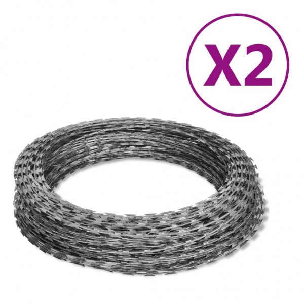 Alambre concertina OTAN helicoidal 2 uds acero galvanizado 100m