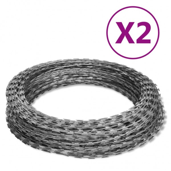 Alambre concertina OTAN helicoidal 2 uds acero galvanizado 60 m