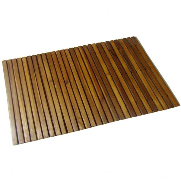 Alfombra de acacia para el baño. 80 x 50 cm
