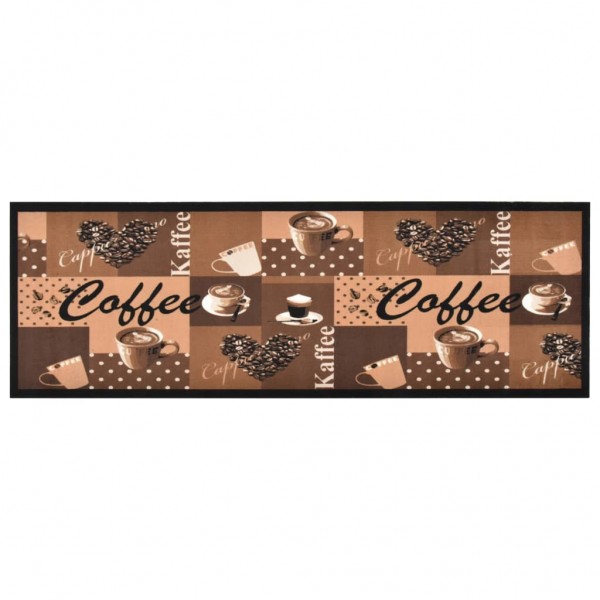 Alfombra de cocina lavable Coffee marrón 60x300 cm