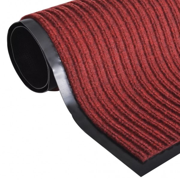 Alfombra de entrada de PVC roja. 90 x 120 cm