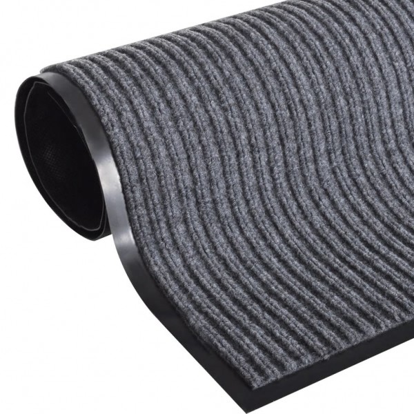 Alfombra de entrada PVC gris 90x120 cm