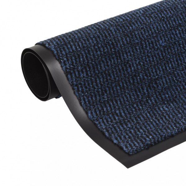 Alfombra de entrada rectangular de nudo 120x180 cm azul
