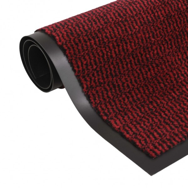 Alfombra de entrada rectangular de nudo 80x120 cm roja
