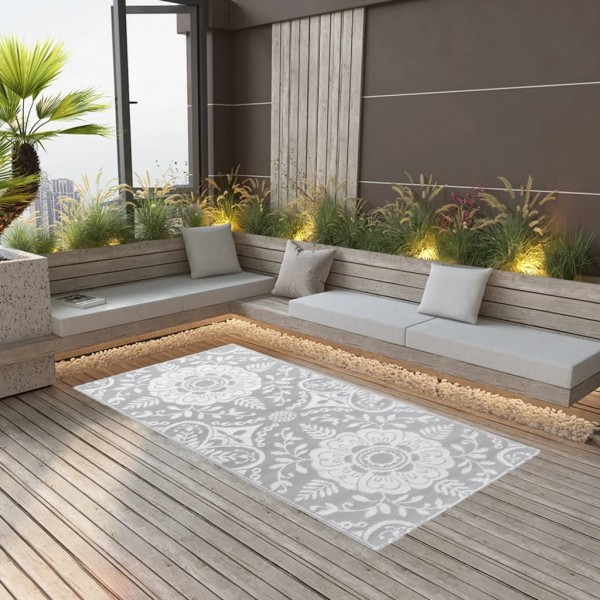 Alfombra de exterior PP gris claro 120x180 cm