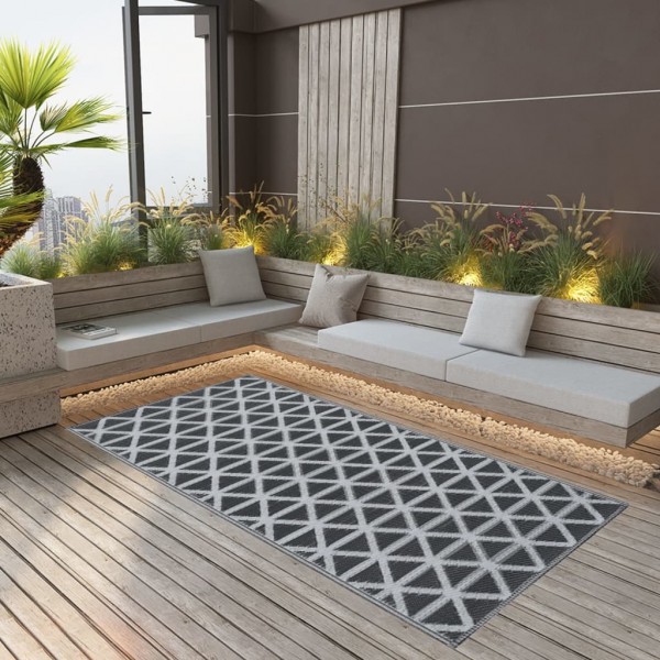 Alfombra de exterior PP negro 120x180 cm