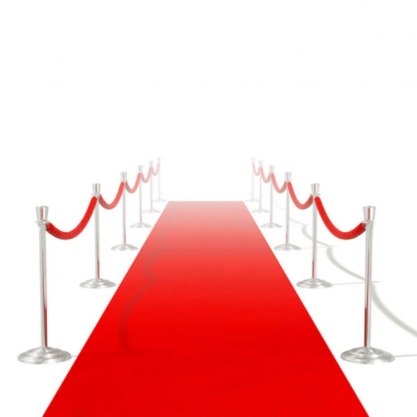 Alfombra de pasillo  roja 1 x 5 m. muy densa 400 g / m²