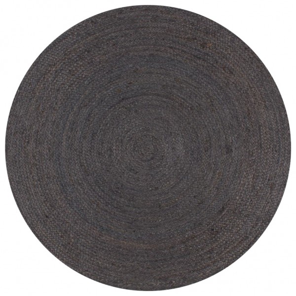 Alfombra de yute tejida a mano 150 cm gris oscuro