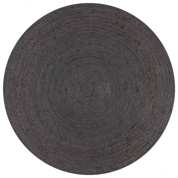 Alfombra de yute tejida a mano 90 cm gris oscuro
