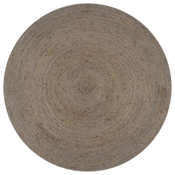 Alfombra de yute tejida a mano redonda 120 cm gris