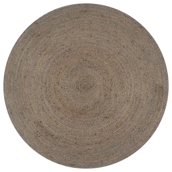 Alfombra de yute tejida a mano redonda 90 cm gris