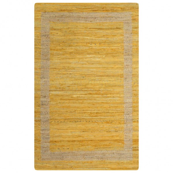 Alfombra hecha a mano de yute amarilla 160x230 cm
