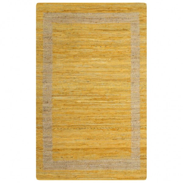 Alfombra hecha a mano de yute amarilla 80x160 cm
