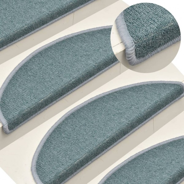 Alfombras de peldaños de escalera 15 uds azul 65x24x4 cm