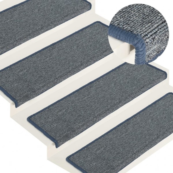 Alfombras de peldaños de escalera 15uds morado y azul 65x21x4cm