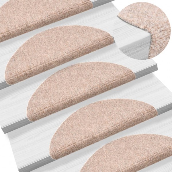 Alfombrilla autoadhesiva de escalera 10 uds 56x17x3 cm marrón
