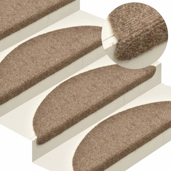 Alfombrilla autoadhesiva de escalera 10 uds 65x21x4 cm crema