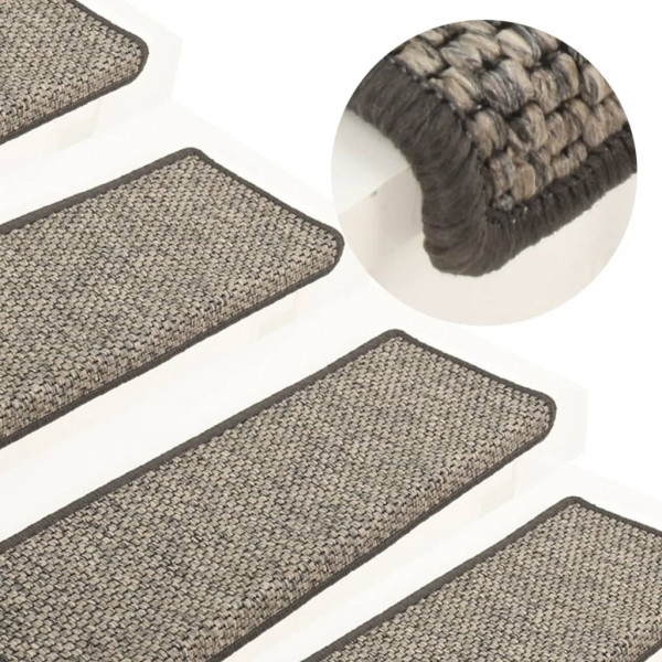 Alfombrilla autoadhesiva de escalera 15uds gris beige 65x21x4cm