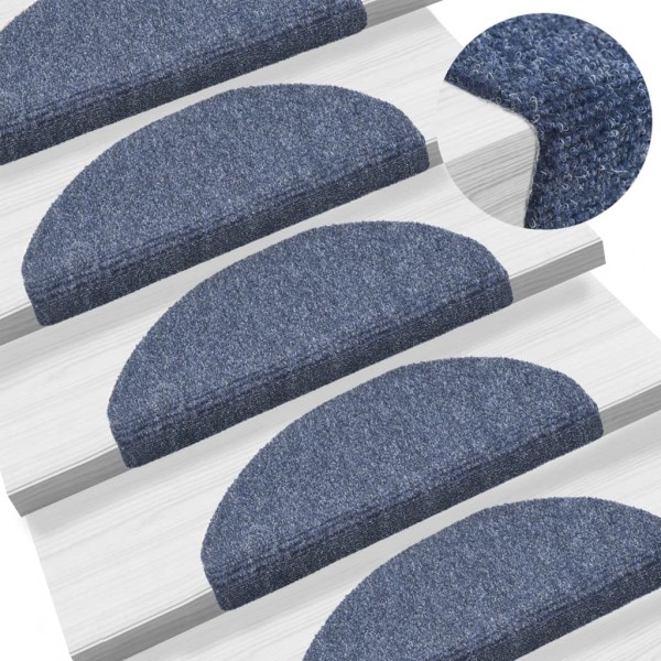 Alfombrilla autoadhesiva de escalera 5 uds 65x21x4 cm azul