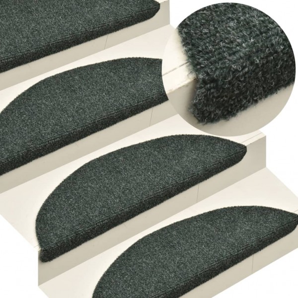 Alfombrilla autoadhesiva de escalera 5 uds 65x21x4 cm verde