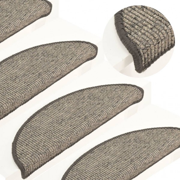 Alfombrilla autoadhesiva escalera 15 uds beige y gris 56x17x3cm