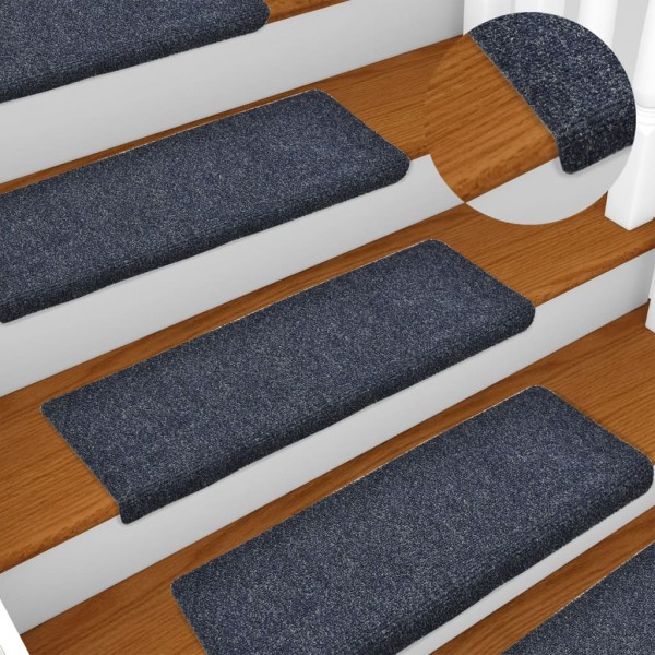 Alfombrilla de escaleras 5 uds punzonada antracita 65x21x4 cm