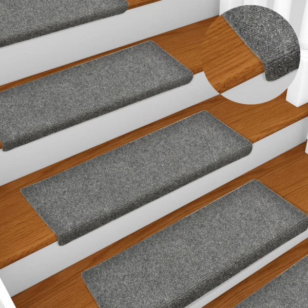 Alfombrillas de escalera 10 unidades gris claro 65x21x4 cm