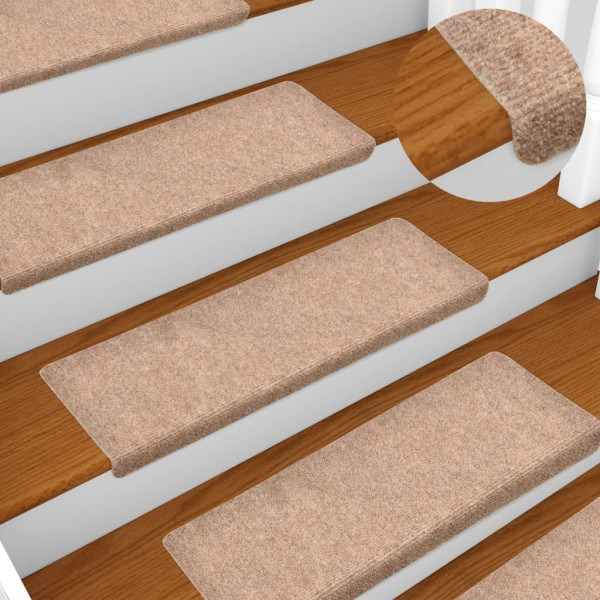 Alfombrillas de escalera 10 unidades marrón 65x21x4 cm