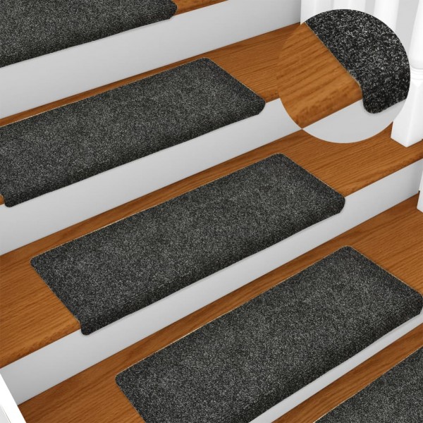 Alfombrillas de escalera 5 unidades gris 65x21x4 cm
